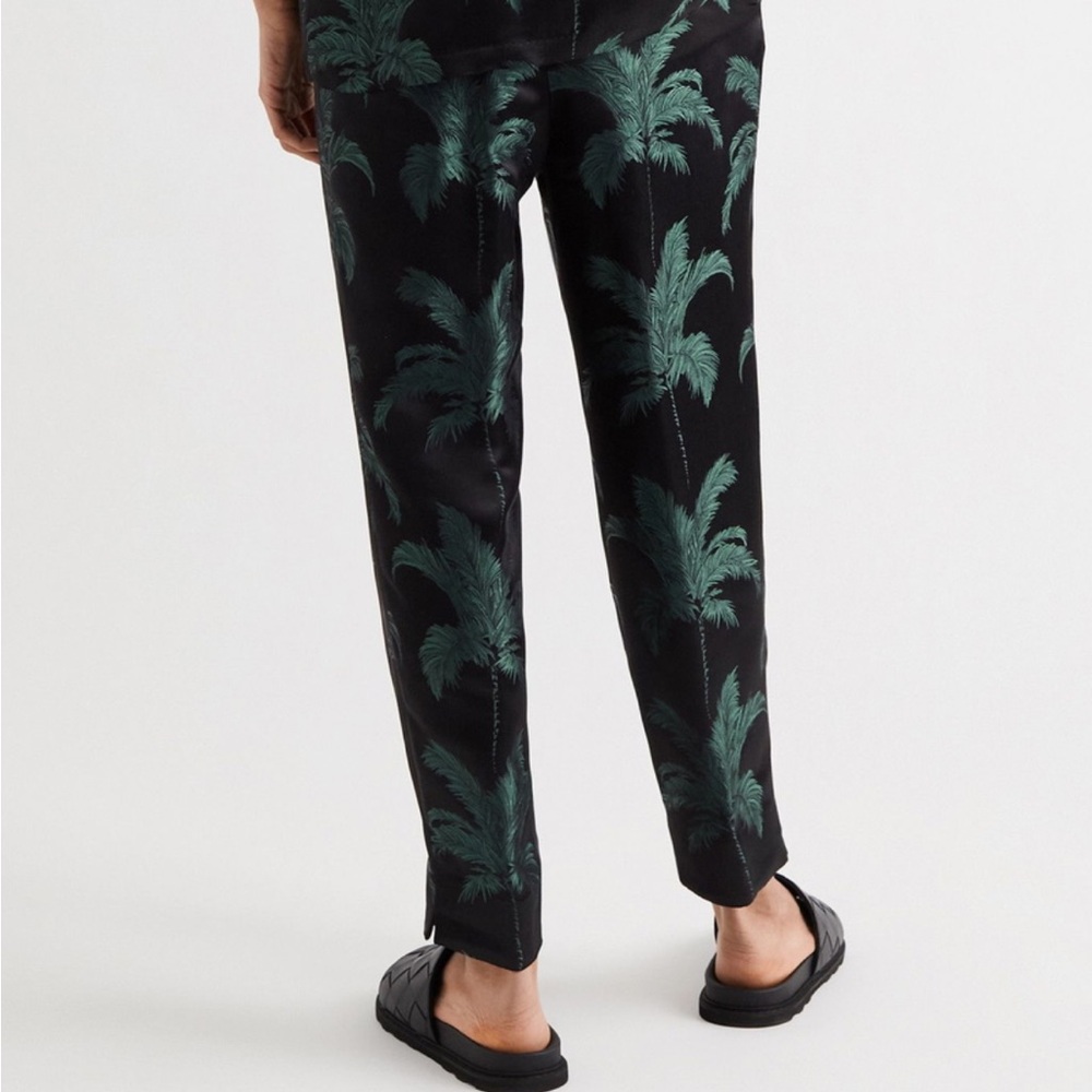 Saint Laurent Palm Tree Print Satin Jacquard Pants 🌴